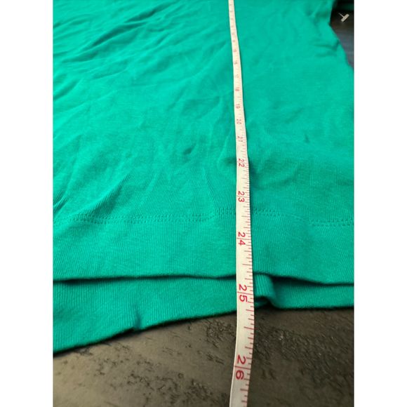 Chico's Green Asymmetrical V Neck Short Sleeve Tee-Chico's Sz 4 (XXL) - Picture 10 of 13